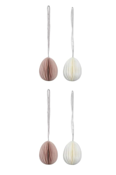 Wabeneier Set rosa/weiß