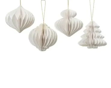 Papierornamente 4er Set in verschiedenen Farben