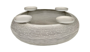 Advent Wreath “Fia” – Elegant Modern Design in Taupe by Kaheku