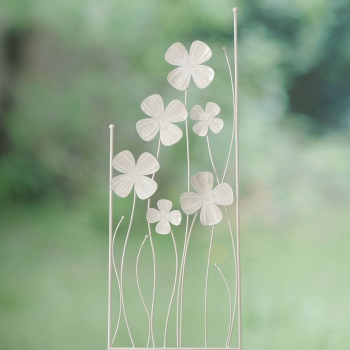 Preview: Gartenstab "Beta" Blumen creme