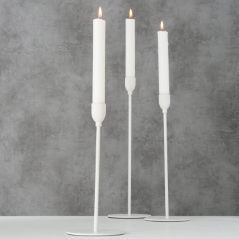 Candle holder "Malte" white in 3 sizes