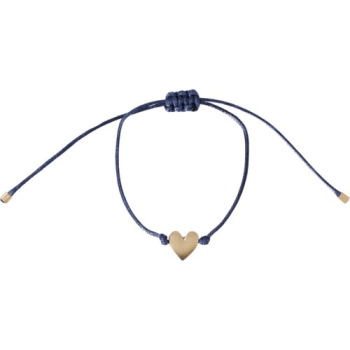 Preview: Freundschaftsarmband Set „Immer bei dir“ | 2er Set Partnerarmbänder mit Herzanhänger in Blau & Gold