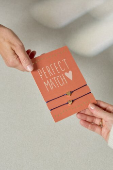 Preview: Partnerarmband Set „Perfect Match“ | 2er Set Freundschaftsarmbänder mit Herzdetail für Lieblingsmenschen