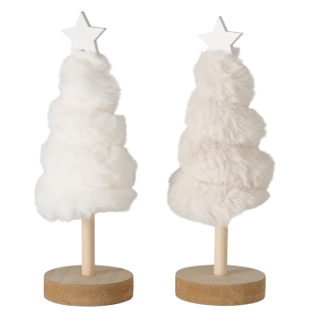 Dekoaufsteller Weihnachtsbaum „Elunara“ 21 cm – Handgearbeitetes Plüsch-Bäumchen