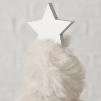Preview: Dekoaufsteller Weihnachtsbaum „Elunara“ 21 cm – Handgearbeitetes Plüsch-Bäumchen