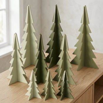 Wooden Stand Tree "Ceti" - green