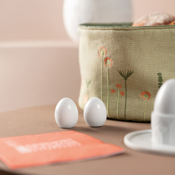 Preview: räder Brotkorb „Floral“ – Stilvoller Stoff-Brotkorb aus Baumwolle für den Ostertisch