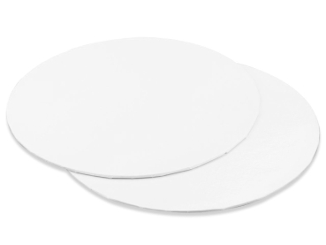 Cakecard rund (3er Set, Ø 25 cm) – Weiße Tortenunterlagen aus karton mit doppelseitiger, fettabweisender Beschichtung (Stärke 3 mm)