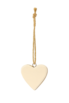 Wooden Heart Ornament – White (5 cm)
