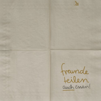Preview: Räder Cocktailservietten „Freunde teilen auch Essen“ (25 × 25 cm)