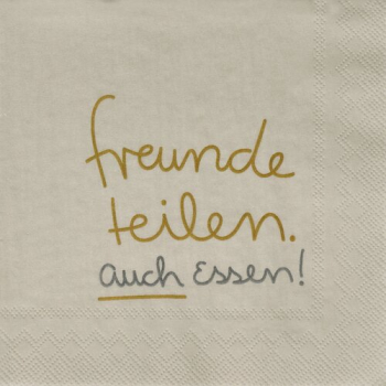 Räder Cocktailservietten „Freunde teilen auch Essen“ (25 × 25 cm)