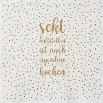Cocktailservietten "Sekt kaltstellen ist auch irgendwie kochen" von Räder