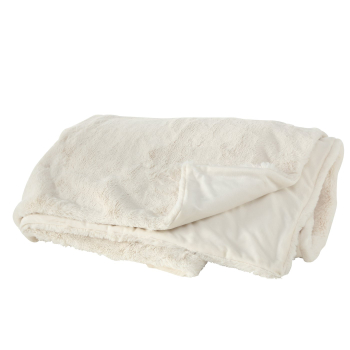 Boltze Decke „Storan“ 200x150 cm – Flauschige Kuscheldecke in Cremeweiß