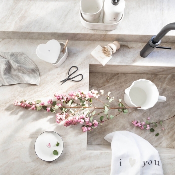 Bread Plate, Small Plate with Pink Heart by Bastion Collections