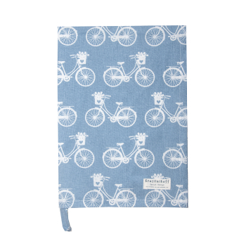 "Bikes Blue" Tea Towel – Cotton Kitchen Towel with Bicycle Motif in Light Blue 50x70 cm