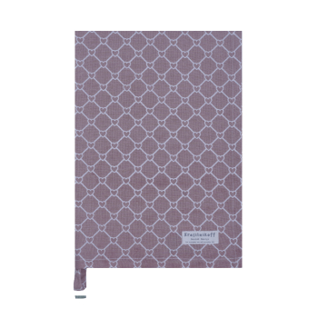 Geschirrtuch „Diagonal Hearts Dusty Rose“ – Baumwoll-Küchentuch mit Herz-Gittermuster 50x70 cm