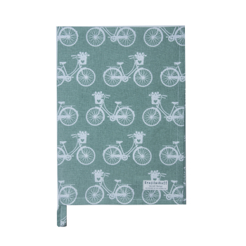 "Bikes Green" Tea Towel – Cotton Kitchen Towel with Bicycle Motif in Sage Green 50x70 cm