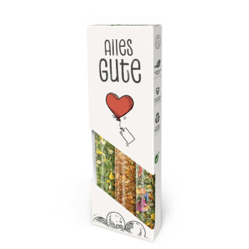 Rinama Gewürzset „Alles Gute“ – 3er Set mit Salatkräutern, Steak & Grill Gewürz und Blütenmischung (100% Natur)