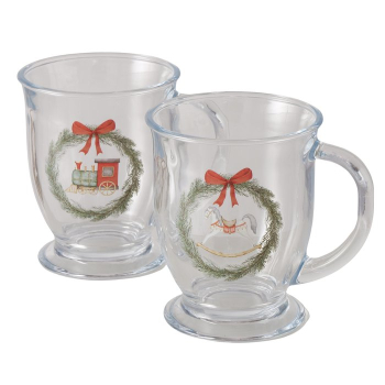 Glasbecher „Cavallo“ (490 ml) – Nostalgische Weihnachts-Tasse für Glühwein, Tee & Punsch