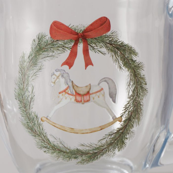 Preview: Glasbecher „Cavallo“ (490 ml) – Nostalgische Weihnachts-Tasse für Glühwein, Tee & Punsch