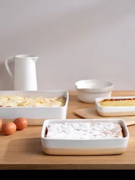 Preview: ASA Selection Auflaufform grande – Rechteckige Form aus weißem Porzellan (21 cm / 28,5 cm / 36 cm)