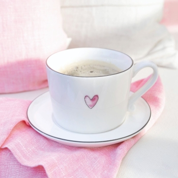 Cup, Tasse mit rosa Herz von Bastion Collection
