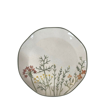 Miljögården Side Plate Happy – Rustic Ceramic Dessert Plate (Ø 22 cm)