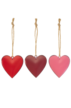 Metal heart ornaments