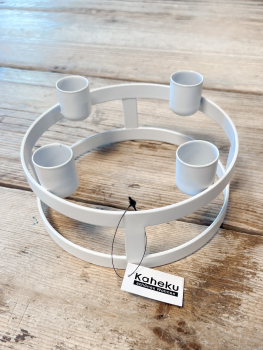 Preview: Kerzenring, Adventskerzenhalter "Topino" weiß