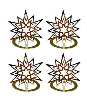 Kerzenring, Serviettenring "Cina" Eiskristall gold