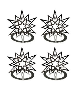 Kerzenring, Serviettenring "Cina" Eiskristall silber