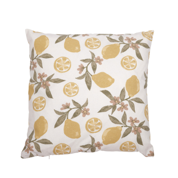 Lemon Cushion Cover – Decorative Mediterranean Print Pillowcase 48x48 cm