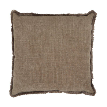 Fringed Cushion Cover Brown – Elegant Shimmering Pillowcase 45x45 cm