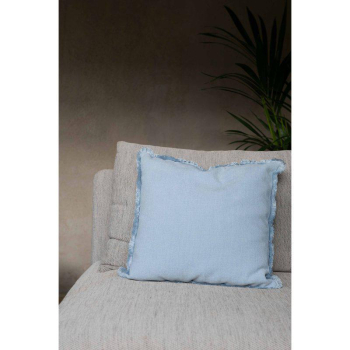 Fringed Cushion Cover Light Blue – Elegant Shimmering Pillowcase 45x45 cm