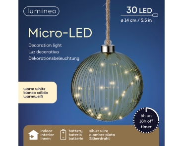 LED Kugel 14cm Grün