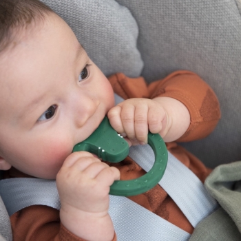 Grasping toy, teether made of natural rubber "Mr. Crocodile"