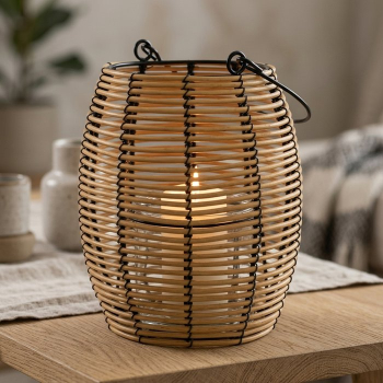 Weatherproof Arvid Lantern – Handcrafted Garden Hurricane Lamp Iron & Plastic 18 cm