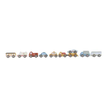 Preview: Little Dutch Holz-Fahrzeuge-Set „Einsatz- & Stadtfahrzeuge“ FSC® – Erweiterung für Eisenbahn ab 2 Jahre