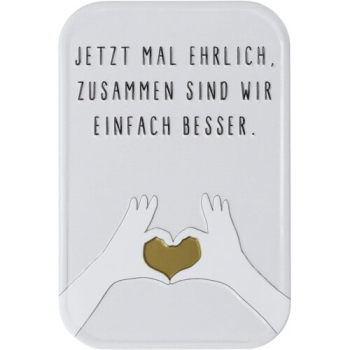 Magnet „Jetzt mal ehrlich“ | Dekorativer Kühlschrankmagnet mit Herzmotiv 8,9 × 5,9 cm