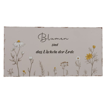 Metallschild "Meadow" Blumen sind...