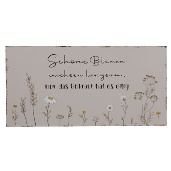 Metallschild "Meadow" Schöne Blumen...