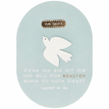 Ovale Taufkarte „Siehe, ich bin mit dir“