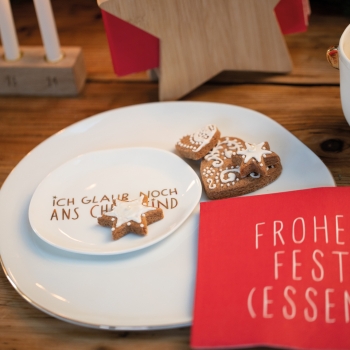 Preview: Weihnachtsteller "Ich glaub noch ans Christkind" von Räder