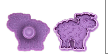 Embossed Cookie Cutter with Ejector Sheep
