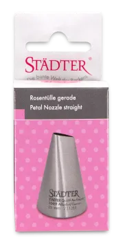 Preview: Städter Rosentülle gerade groß (15 mm) Fine Line – Professionelle Spritztülle aus satiniertem Edelstahl