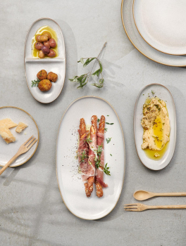 ASA Selection Oval Plate saisons – Handmade Serving Platter in Sand (31 x 18 cm)