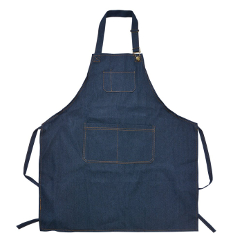 Küchenschürze im Jeanslook 77x68 cm – Robuste Grillschürze im Latzhosen-Style mit Taschen