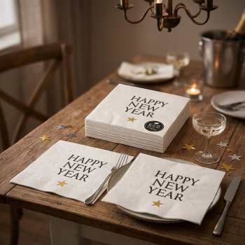 Preview: Papierservietten „Cheers“ (20 Stück, 33 x 33 cm)  „HAPPY NEW YEAR“