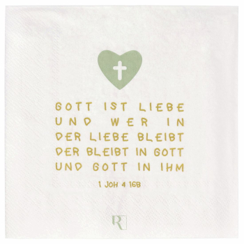 räder Lunch Napkins "Gott ist die Liebe" – Christian Paper Napkins for Sacred Occasions (20 Pieces)