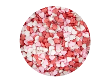 Städter Edible Sprinkles Hearts Mini – Delicate White & Pink Sugar Hearts for Fine Pastries (55 g)